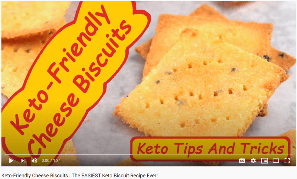Video capture of the "Keto-Friendly Cheese Biscuit" recipe video on YouTube. Click to watch the video on YouTube.