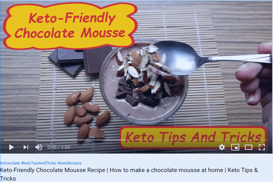 Video capture of "Keto-Friendly Chocolate Mousse Recipe". Click to watch on YouTube.